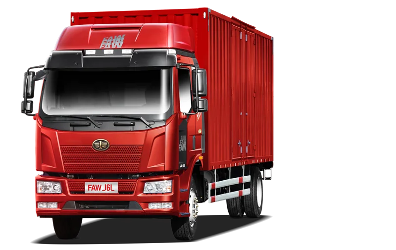 FAW J6L 4x2 box cargo truck in red
