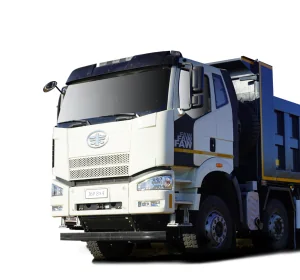 FAW J6P 8x4 dump truck with blue tipper body