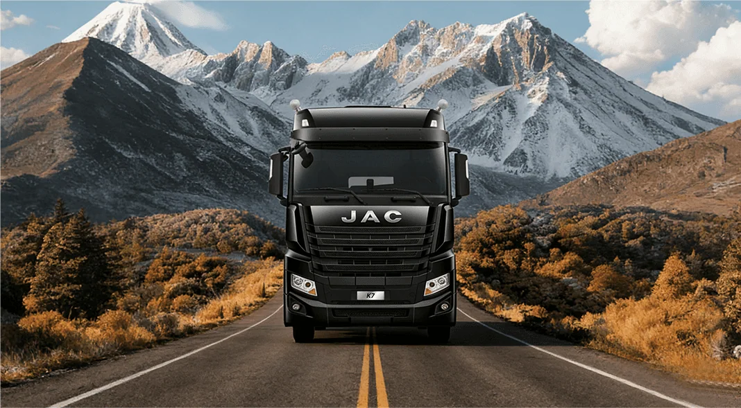 JAC K7 tractor truck with box semitrailer at the factory - additional view 3