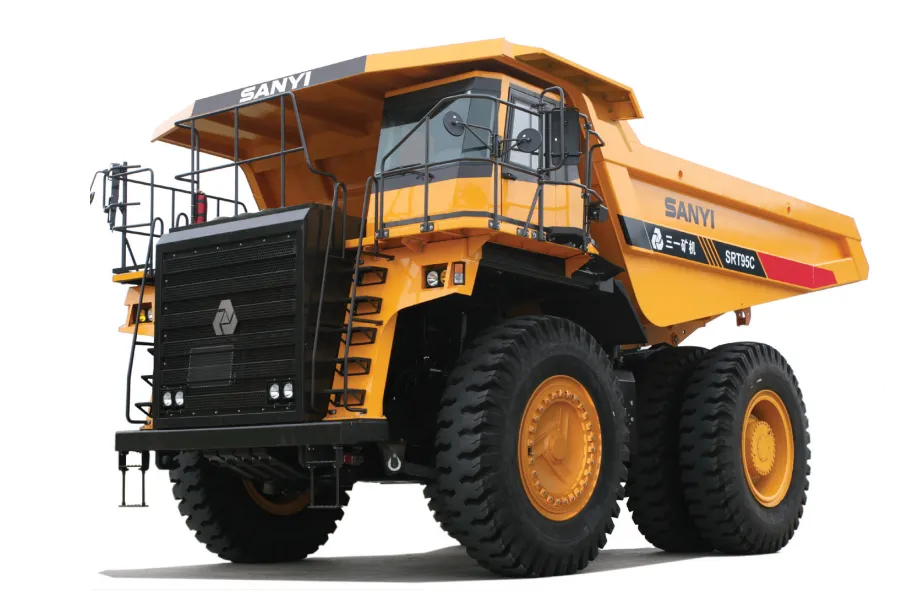 SANY SRT95C off-highway mining truck on a haul road